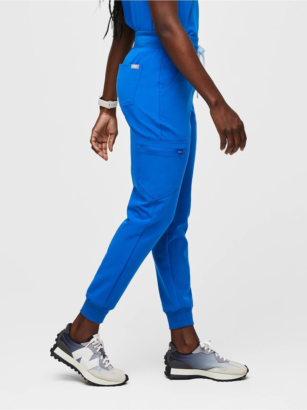 Figs High Waisted Zamora Jogger Scrub Pants | Royal Blue | Size Small - Picture 2 of 7
